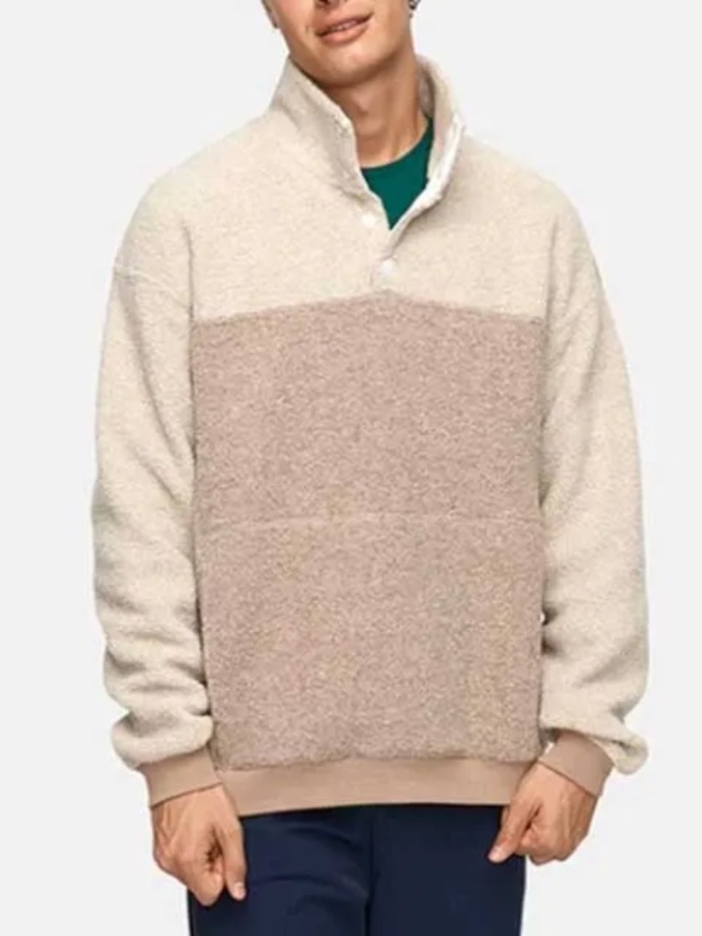 Outdoor Voices MegaFleece Snap Up Wool Pullover Men XL